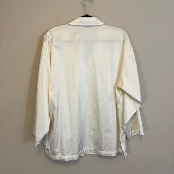 Vintage Christian Dior Designer Pajama Set WomenS/M Cream Satin Sleepwear Lounge - Picture 3 of 15